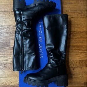 Stuart Weitzman Black Leather Knee-High Boots